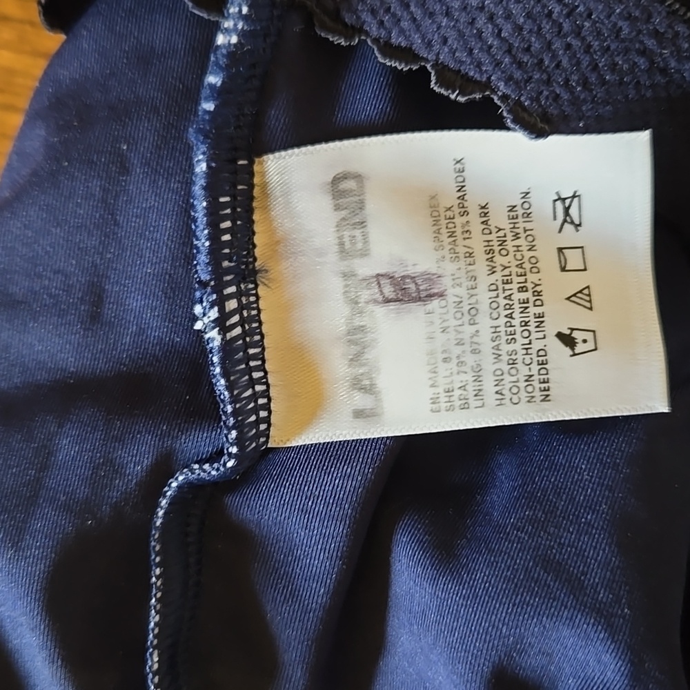 EUC Lands' End Blue Floral Midkini Top Size 8 - Picture 3 of 4